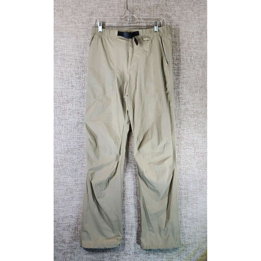 Gramicci River G Pant Mens Small Khaki 32" Inseam Hiking Nylon Stretch Belted